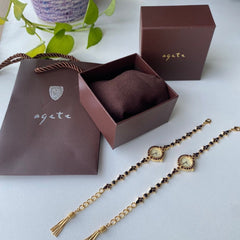 Reloj de cuarzo con pulsera vintage y disco de granate natural