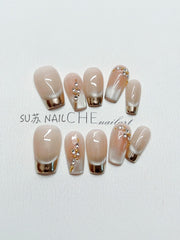 Handgetragene Rüstung Französisches Katzenauge Strass Weiß