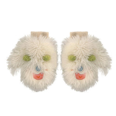 Lindos y divertidos guantes de peluche que mantienen el calor y son resistentes al frío.