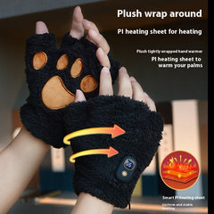 Calentador de manos portátil con forma de pata de gato para invierno, minicargador
