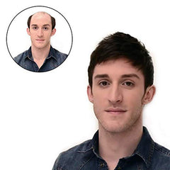 Peluca natural para hombre de mediana edad y ancianos con postizo Xie Ding