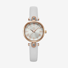 Reloj de señora con incrustaciones de diamantes y cristal floral