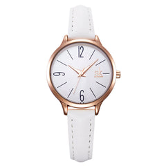 Shengke Leather Strap Ladies Watch