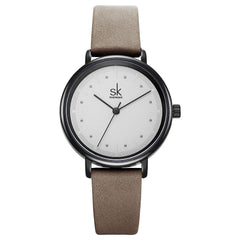 Reloj redondo Shengke SK de cuarzo con correa de fibra de agua