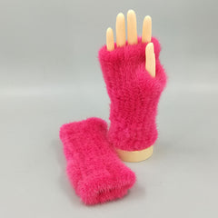 Guantes de invierno gruesos y cálidos de longitud media con muñequera