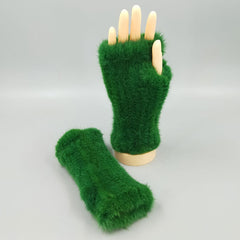 Guantes de invierno gruesos y cálidos de longitud media con muñequera