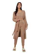 Conjunto de 3 piezas con cinturón y hombros caídos