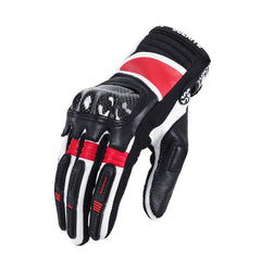Guantes de moto de piel de oveja y fibra de carbono, equipamiento todoterreno para motociclistas.