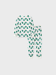 Familien-Pyjama-Set mit Weihnachtsbaum-Print