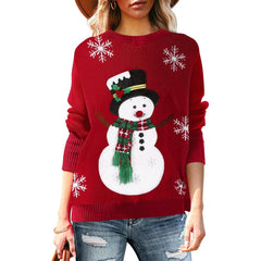 Langärmliger Weihnachtspullover mit Feiertags-Print
