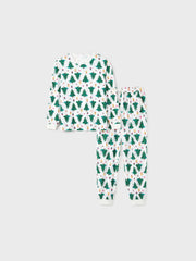 Familien-Pyjama-Set mit Weihnachtsbaum-Print