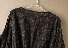 Vestido holgado estilo loco con cuello redondo y corte A