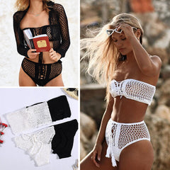 Cheeky-Bikini-Set mit Cut-Outs und hoher Taille