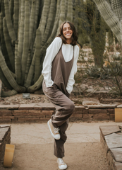 Lässiger Jumpsuit mit weitem Bein für Damen