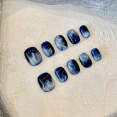 Pegatinas de uñas sencillas con degradado de ojo de gato negro