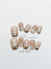 Handgetragene Rüstung Französisches Katzenauge Strass Weiß