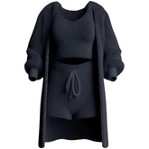 Conjunto de salón de 3 piezas de punto acogedor