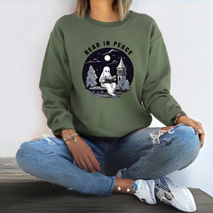 Sudadera con estampado "Leer en paz" de Halloween