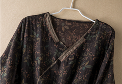 Vestido holgado estilo loco con cuello redondo y corte A