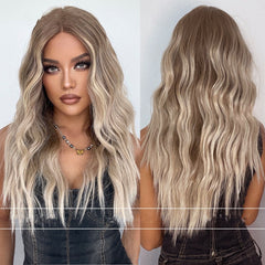 Peluca frontal de fibra química de alta calidad y alta temperatura para mujer