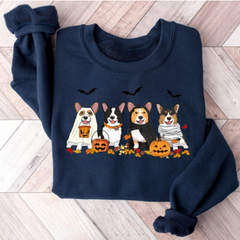 Sudadera bordada con estampado de perro de Halloween