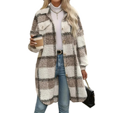 Karierte Oversize-Jacke mit Knopfleiste