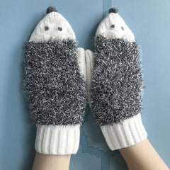 Guantes bordados de punto con manoplas cálidas de invierno