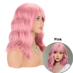 Peluca de estilo europeo y americano con ondas de agua, cabello corto y rizado.