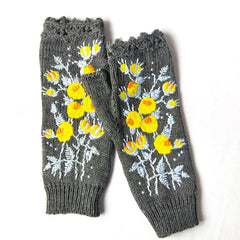 guantes de punto bordados
