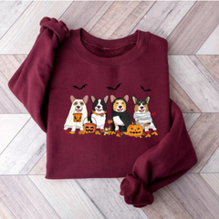 Sudadera bordada con estampado de perro de Halloween