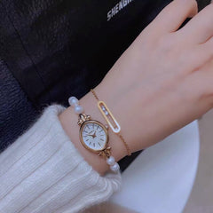 Correa de reloj de perla de agua dulce natural, exquisito reloj de cuarzo