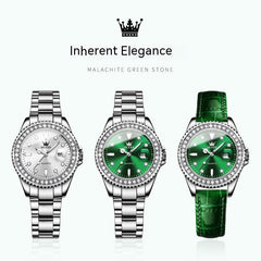 Diamant-Quarzuhr aus Edelstahl