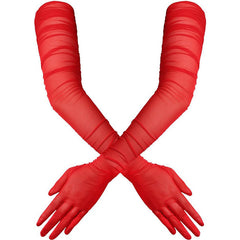 Guantes largos elegantes de ópera de gasa de malla