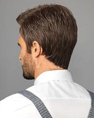 Peluca corta y recta de color marrón para hombre