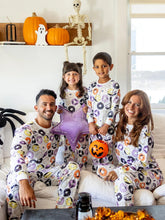 Halloween Familien-Pyjama-Set mit Funky Donuts-Print und Taschen
