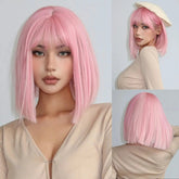 Qi Pony Bobhaircut Bobo Kurzes glattes Haar Festival Hochtemperatur-Chemiefaser Seide