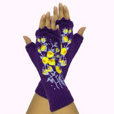 guantes de punto bordados