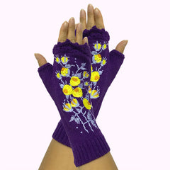 guantes de punto bordados