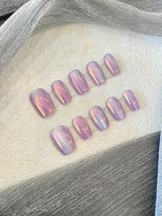 Lila Fantasy Magic Mirror Laser Wear Nagelaufkleber