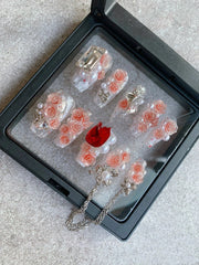 Pegatinas para uñas hechas a mano con diamantes de imitación