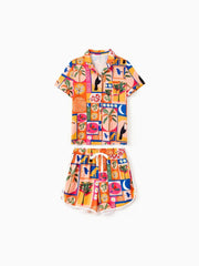 Passende Shorts-Sets für die ganze Familie mit tropischem Print