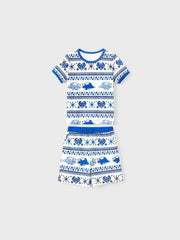 Passendes Familien-Pyjama-Set mit Dinosaurier-Print und Kordelzug