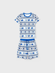 Passendes Familien-Pyjama-Set mit Dinosaurier-Print und Kordelzug