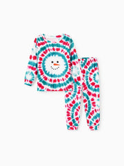 Passendes Weihnachtspyjama-Set für die ganze Familie mit Schneemann-Print