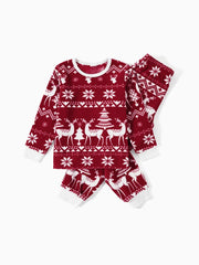 Conjuntos de pijama de manga larga con estampado navideño a juego para toda la familia