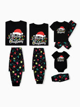Conjunto de pijama familiar de manga corta con estampado de bombillas navideñas a juego