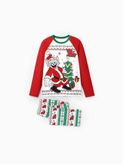 Festive Cartoon Character Family Pajama Set