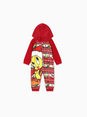 Pijama navideño familiar a juego con capucha de los Looney Tunes