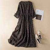 Vestido holgado estilo loco con cuello redondo y corte A