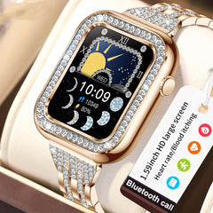 Square Women Smart Wristwatch Diamond Waterproof